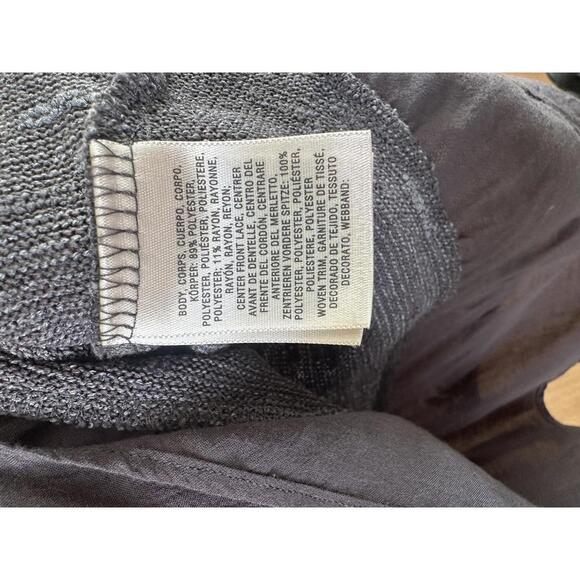 Meadow Rue Anthropologie Gray Lace Embroidered Tunic Blouse Women’s size Medium - Picture 8 of 11